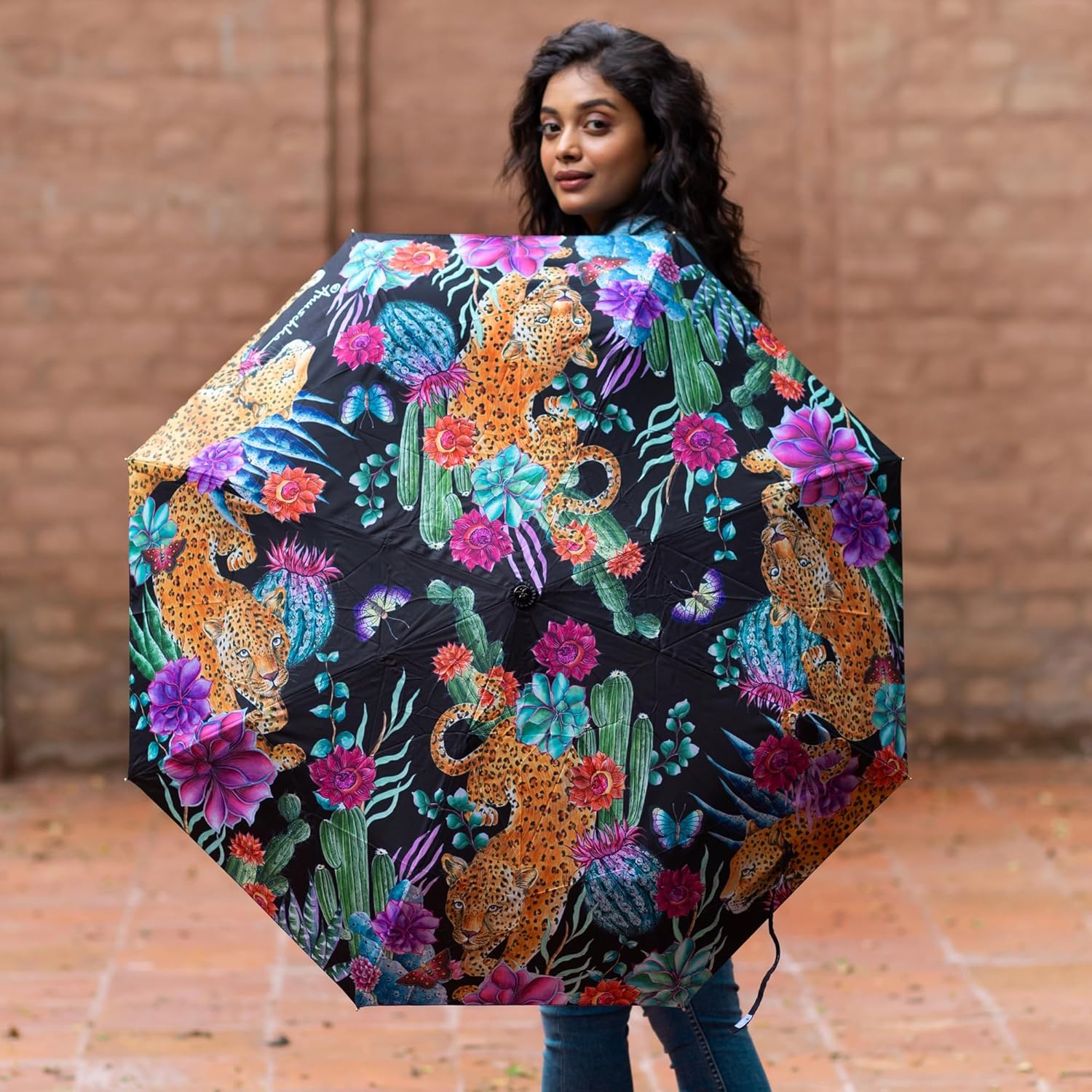 Anuschka Women's Original Printed Artwork Umbrella Auto Open/Close with UPF 50+ Sun Protection - Wild Desert