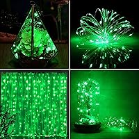 Vista 24 de Paquete de 2 guirnaldas de luces LED, funcionan con pilas, 5 m, 50 luces intermitentes, temporizador, impermeables, para habitaciones, bodas