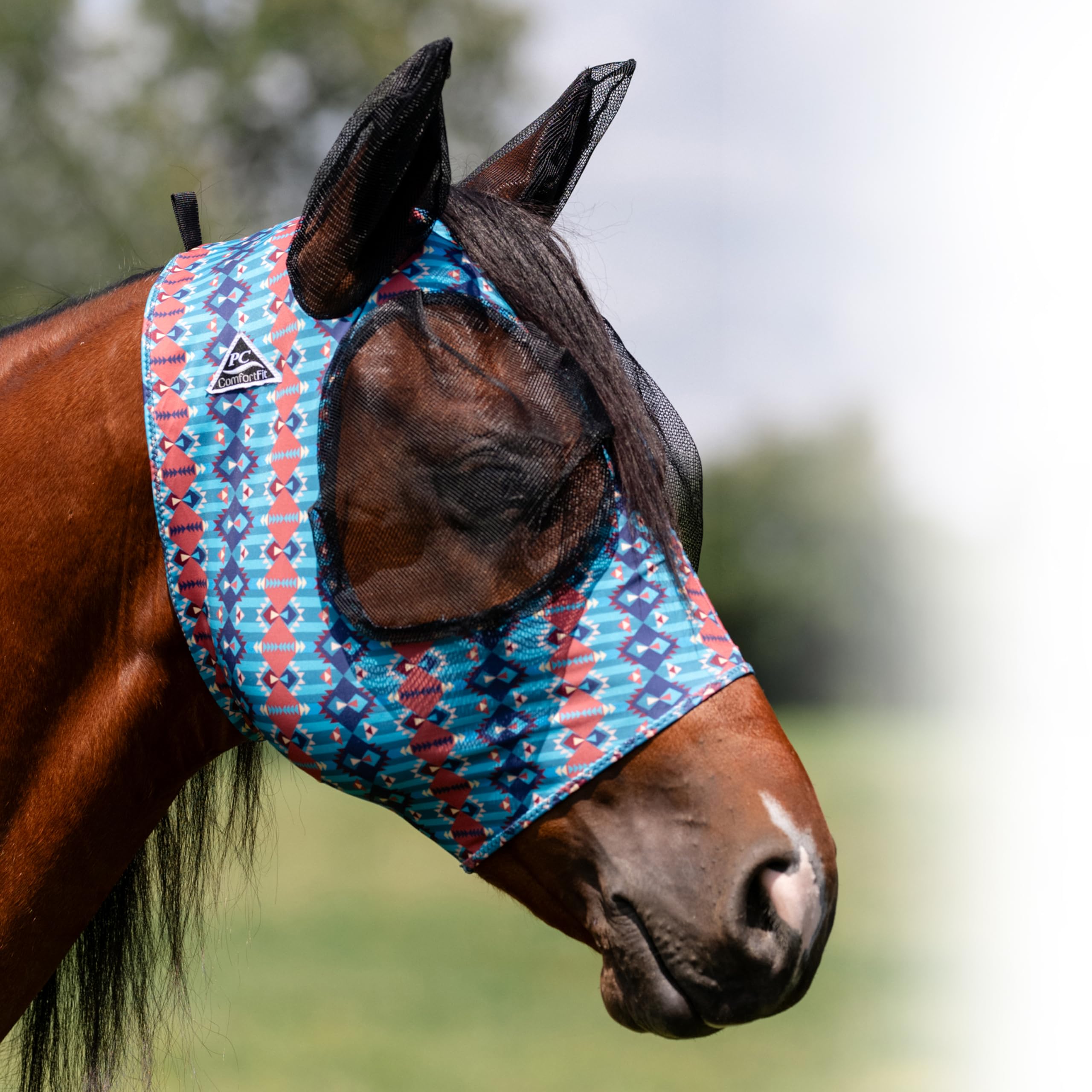 Professional's Choice Comfort-Fit Fly Mask | Smooth, Stretchy Material | Mesh Around The Eyes and Ears Allows for Clear Vision and Keeps Flies and