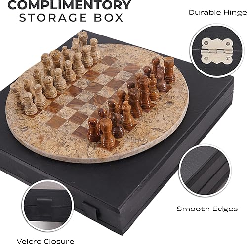 Miniatura 6 de Juego de ajedrez de mármol para adultos, tablero de ajedrez hecho a mano con caja de almacenamiento y 2 reinas adicionales, juego clásico para 2