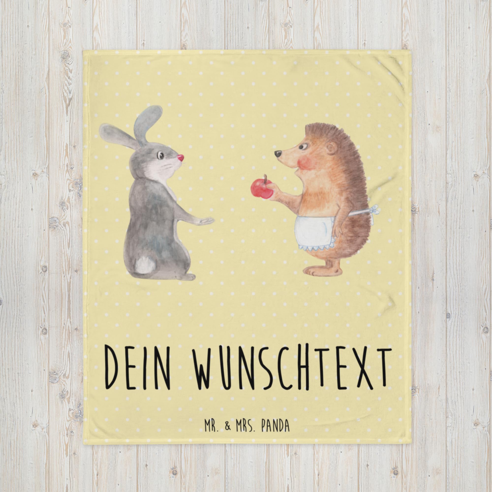 Mr. & Mrs. Panda Personalisierte Decke mit Namen Hase Igel - Geschenke, Kuscheldecke Bedruckt, und, personalisiert, Tagesdecke, Personalisierbare, Trösten, Trennungsschmerz, Herzschmerz