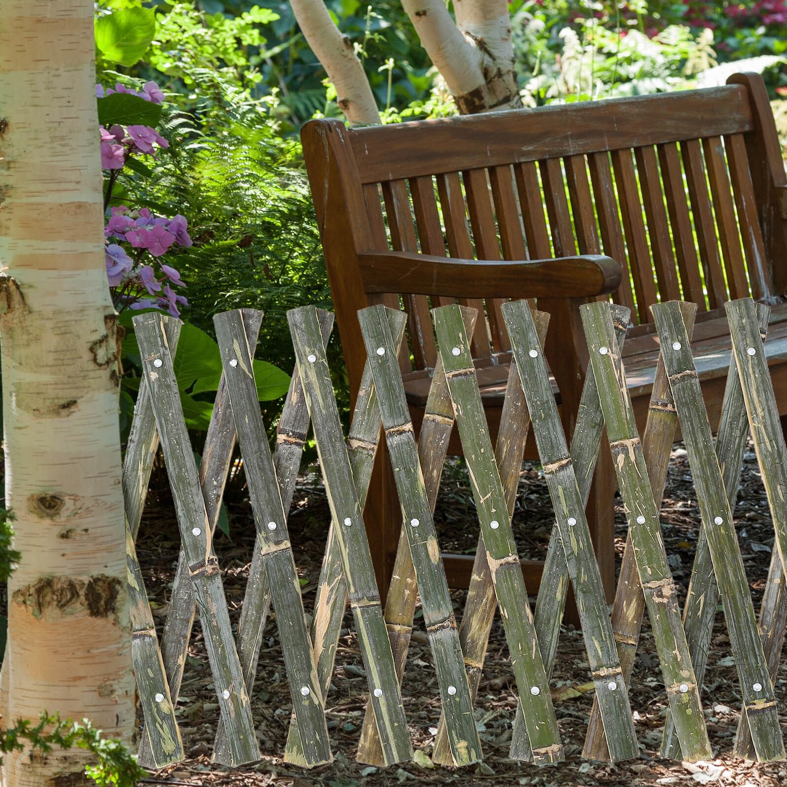 Recinzione Bambù Espandibile per Giardino, Supporto Piante