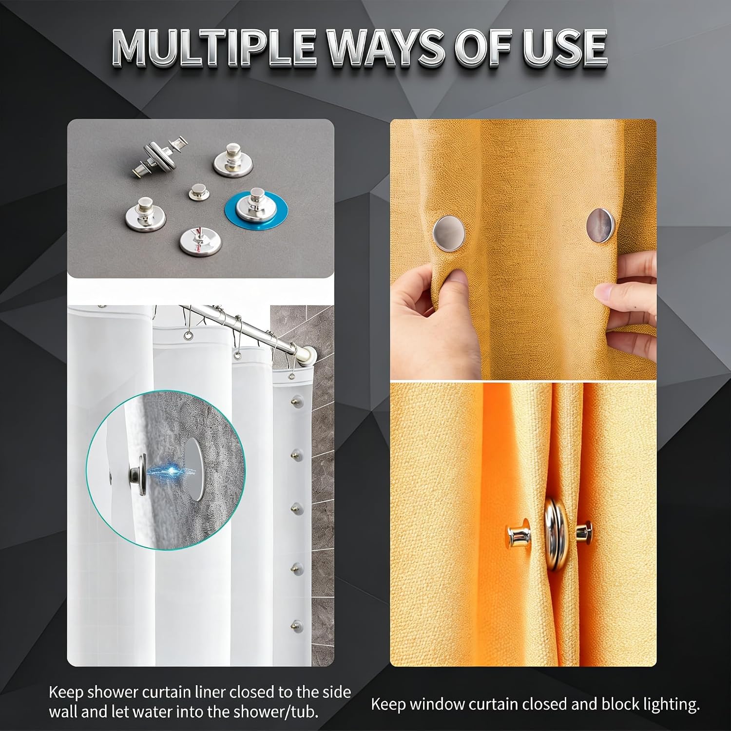 20 Pairs of Magnetic Curtain Clips with Double-Sided Magnetism | High quality alloy material, double-sided magnetic design, extremely strong magnetism, suitable for various fabrics