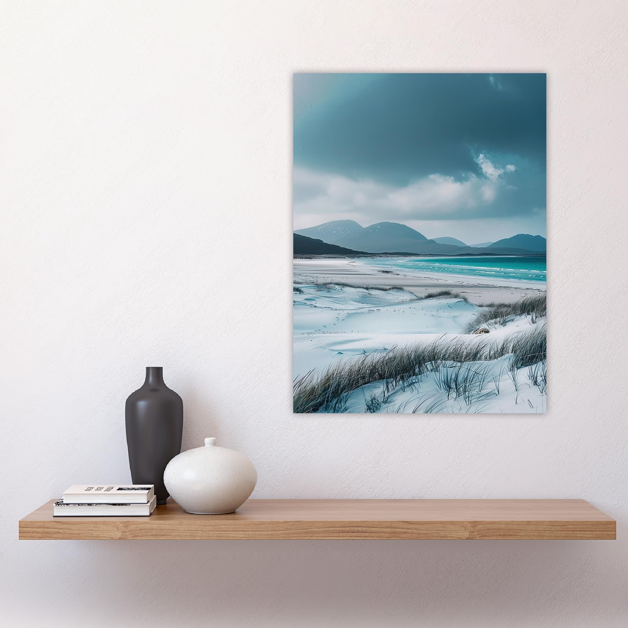 Artery8 Isle Harris Scotland White Sand Luskentyre Beach Bathroom Toilet Large Wall Art Poster Print Thick Paper 18X24 Inch - Image 4