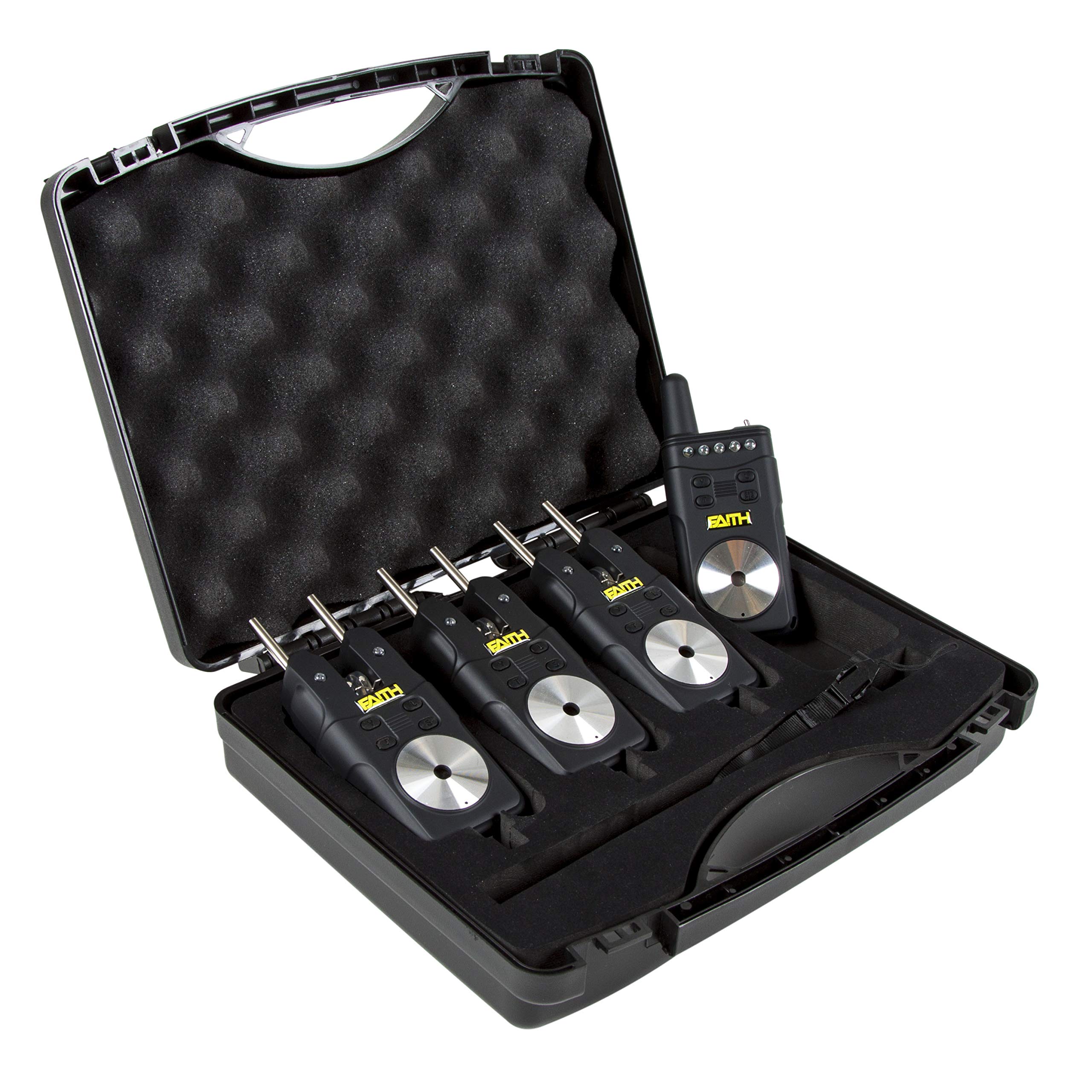 Wicked Bite Alarm Set 3+1 con Swingers e Centrale - Segnalatori di Abboccata Carpfishing - Kit Allarme Pesca Carpa