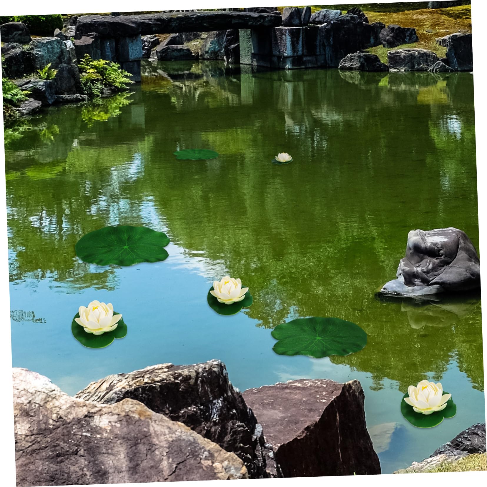 60pezzi Fiori Di Loto Artificiale Galleggianti Da Per Decorazione Di e Laghetti Ornamenti Naturali e Sicuri Per Piante Acquatiche