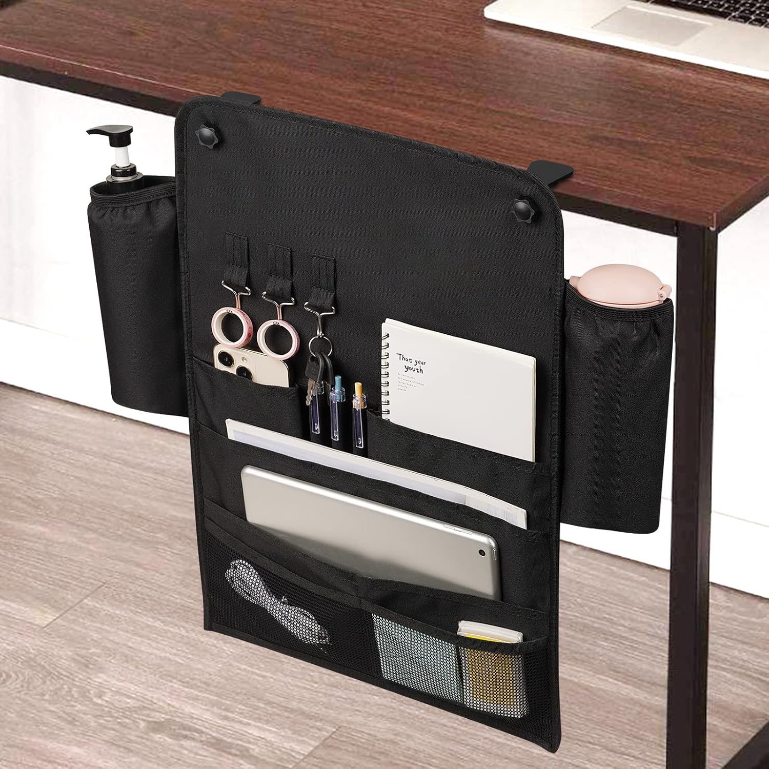 Jolensoy Desk Hanging Storage Bag with Cup Holder Hanging