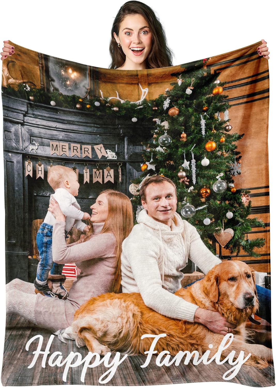 Personalized Blanket with Picture, Custom Soft Fleece Throw