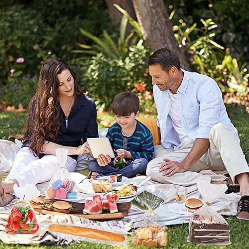 Miniatura 7 de NEOACT 300 bolsas de celofán plano transparente con 3 x 5, 4 x 6, 5 x 7, 6 x 9, 2 x 10, 5 x 11, bolsas de golosinas con lazos son buenas para barras