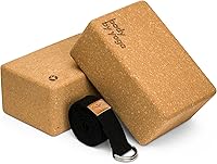 Vista 8 de Cork Yoga Blocks 2 Pack – High Density Non Slip with Select Cork Grain for Chip-Resistant Durability Extra Thick 4” for Support & Stability
