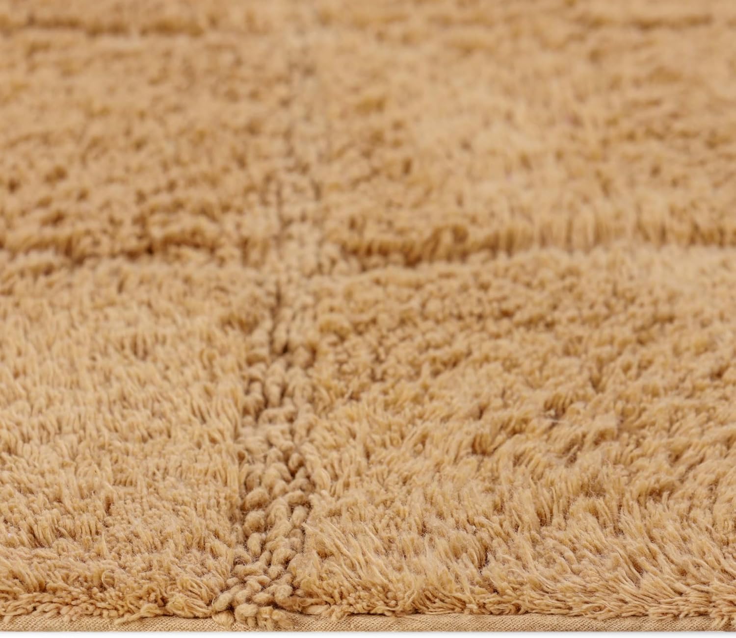 Toast Checkered Cotton 2-Piece Non-Slip Bath Rug Set