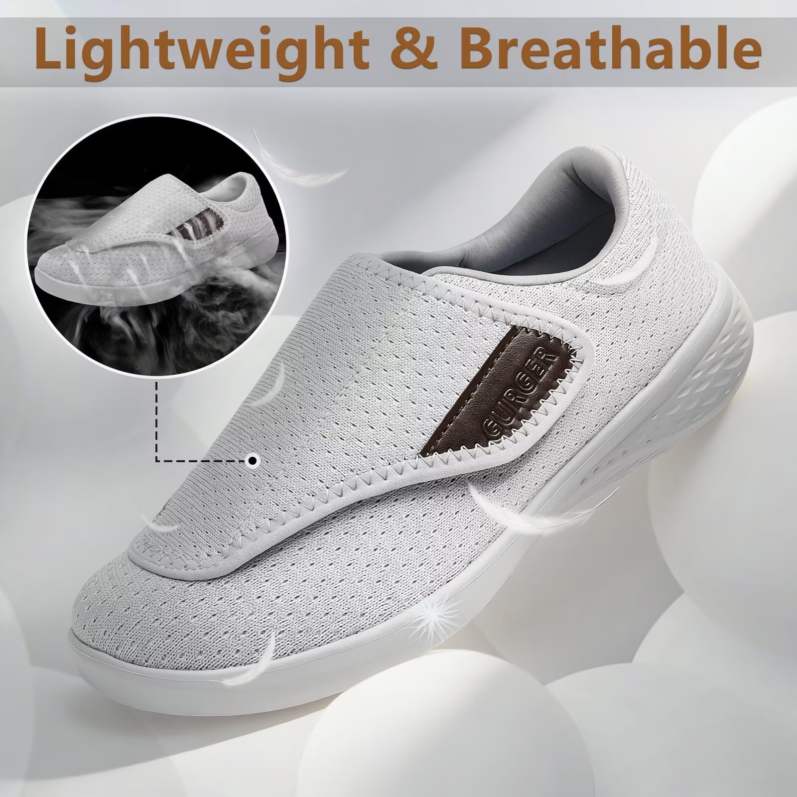 Zapatillas Diabéticos para Mujer Hombre Extra Anchas Ajustable Ortopédico Zapatos Respirable Pantuflas