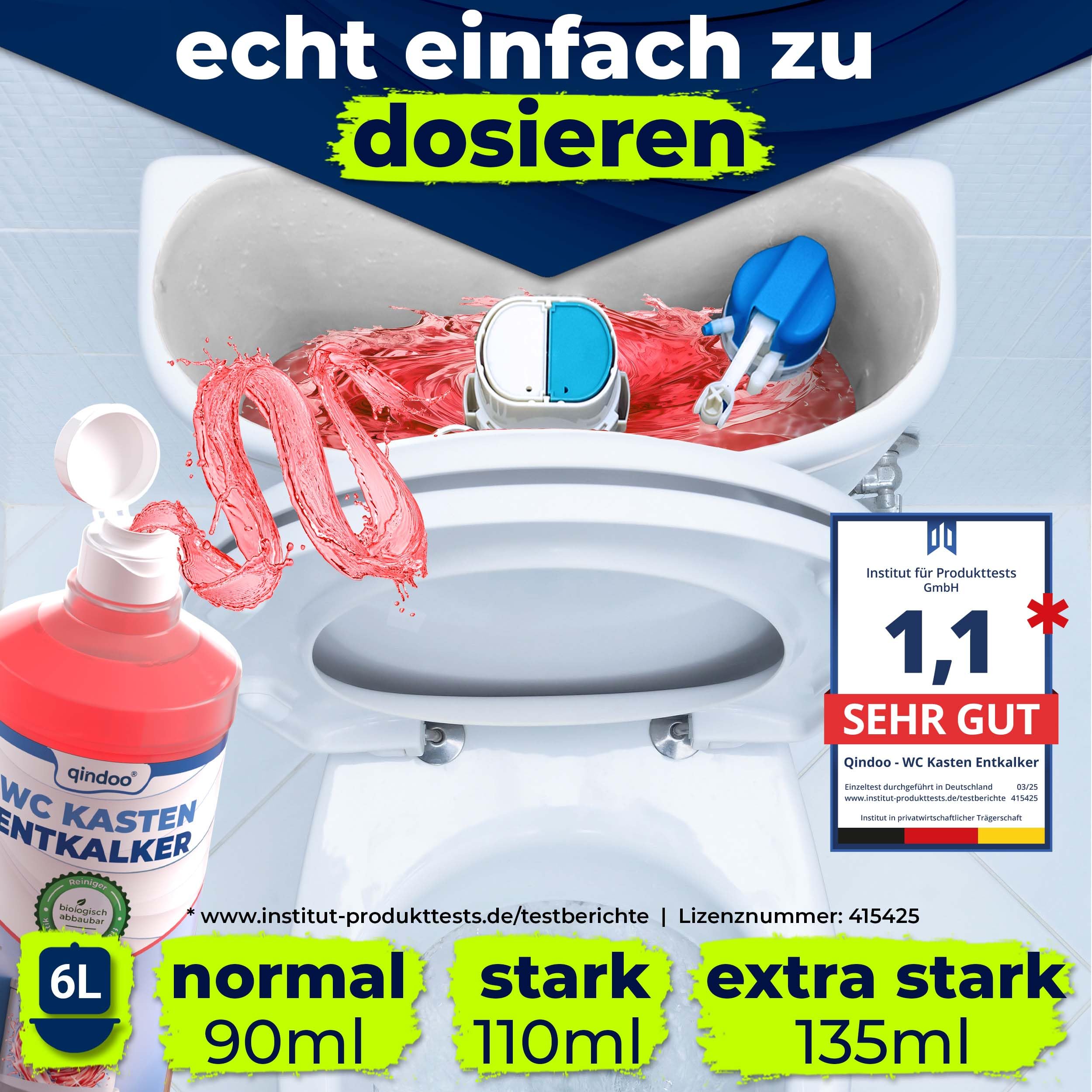 2.5L Spülkasten WC Entkalker Toilettenspülkasten, Extra starker Kalklöser für Aufputz und Unterputz WC Kästen auch bei starken Kalk Krusten der Spülkästen Mechanik, 2.5 liter Kanister
