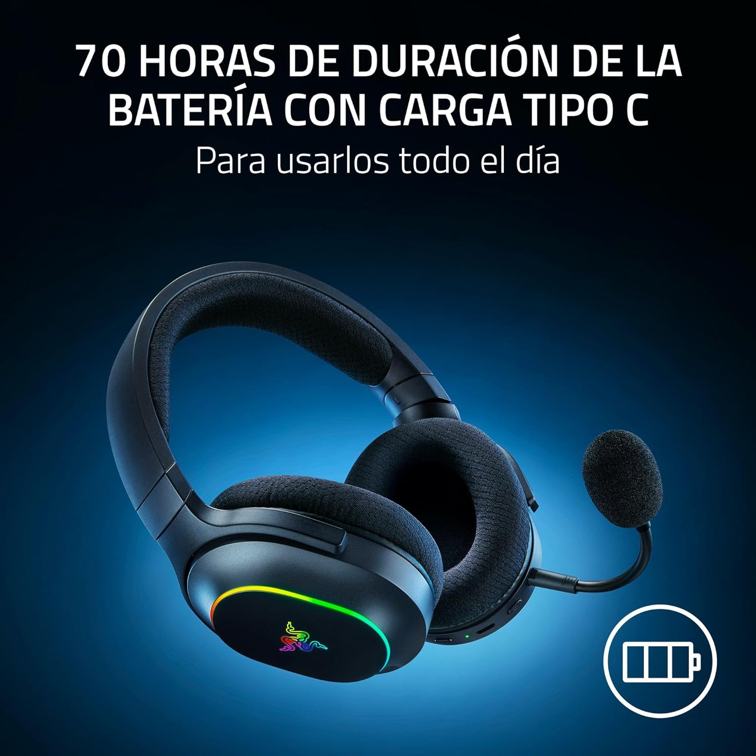 Razer Barracuda X Chroma – Auriculares inalámbricos para Juegos multiplataforma con 6 Zonas Chroma RGB (SmartSwitch Hyperspeed y Bluetooth, Altavoces de 40mm, micrófono Desmontable) Negro 8