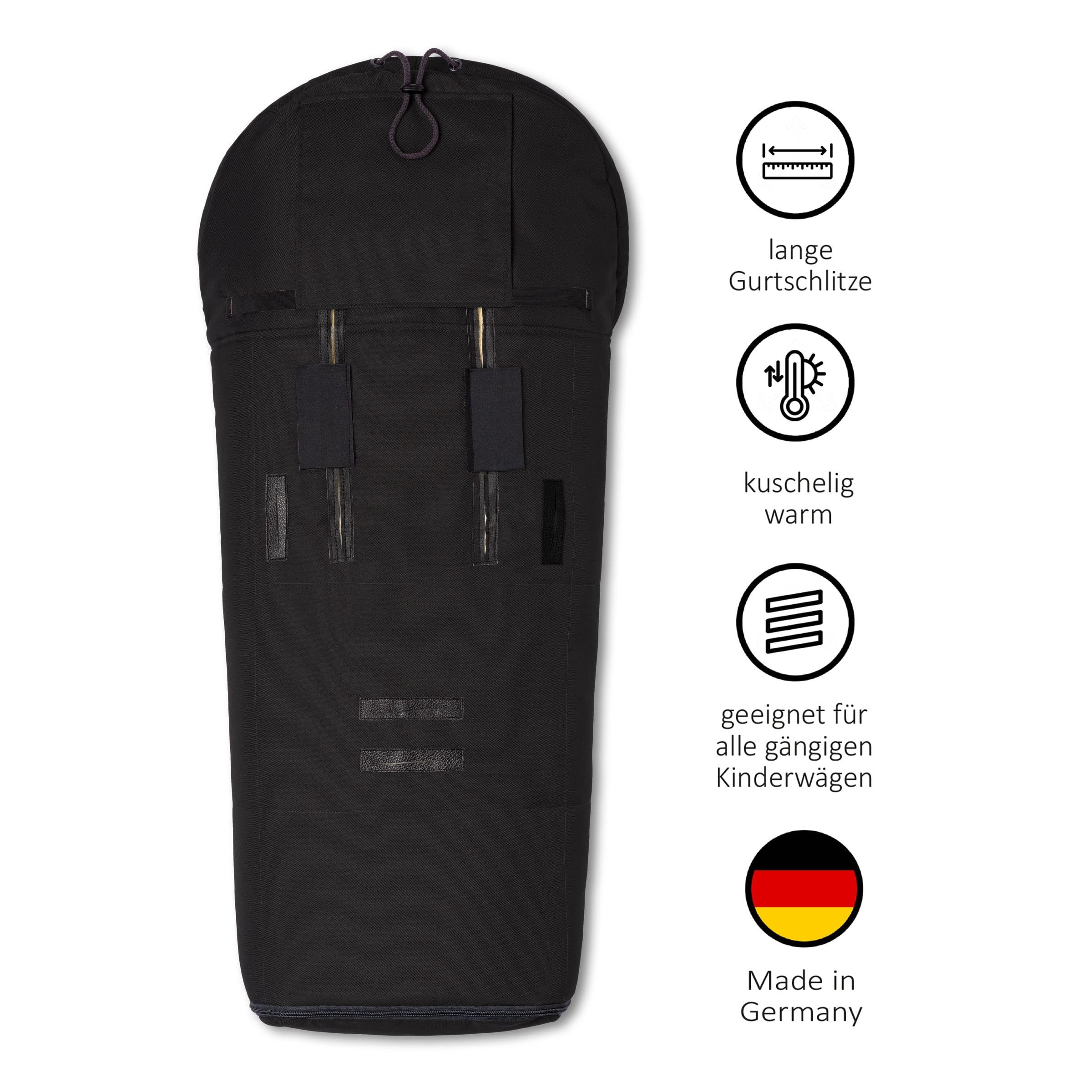 Hofbrucker Lammfell-Fußsack Iglu Kinderwagen, Buggy/Winterfußsack atmungsaktiv/Warmer Fußsack wind- & wasserabweisend