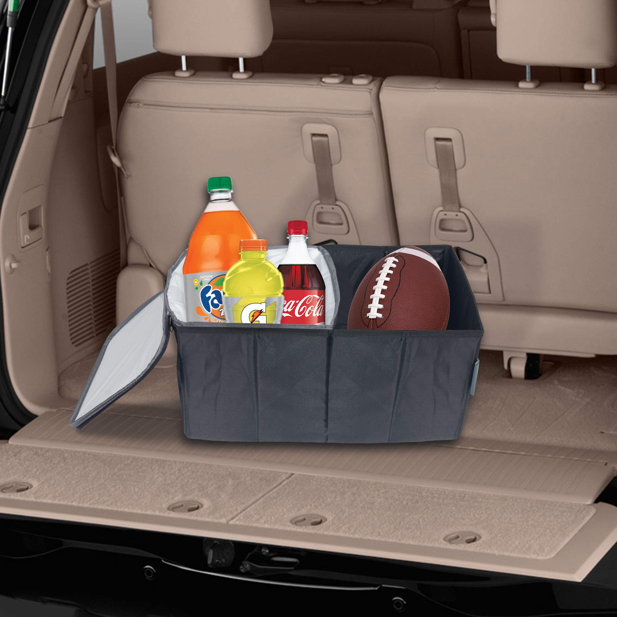 FH GroupE-Z Travel™ Collapsible Multi-Compartment Car Trunk Organizer, Cargo Storage Organizer for Cars, SUVs, and Trucks Gray