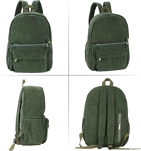 Miniatura 3 de Lobagve Mochila escolar de pana, mochila grande para universidad, mochila para computadora portátil, mochila de viaje para niña y niño, 7490