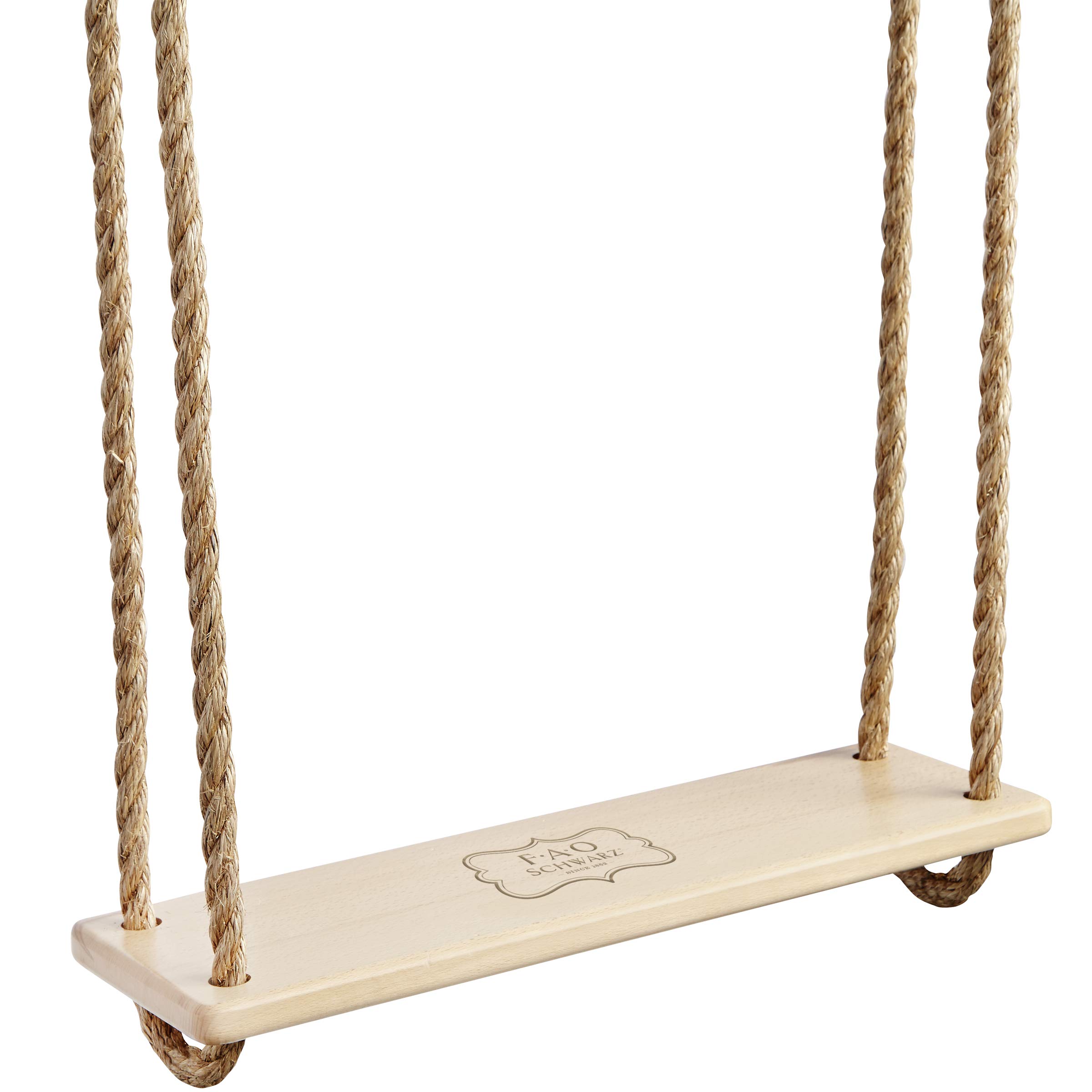 FAO Schwarz Nostalgic Wood Tree Swing for Kids, 16 Feet of Rope