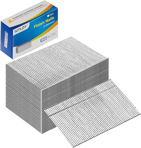 Vista 9 de Clavos de acabado recto calibre 16, 1-1/2 pulgadas, paquete de 1000 galvanizados, para clavadora neumática, eléctrica de acabado recto de 16GA