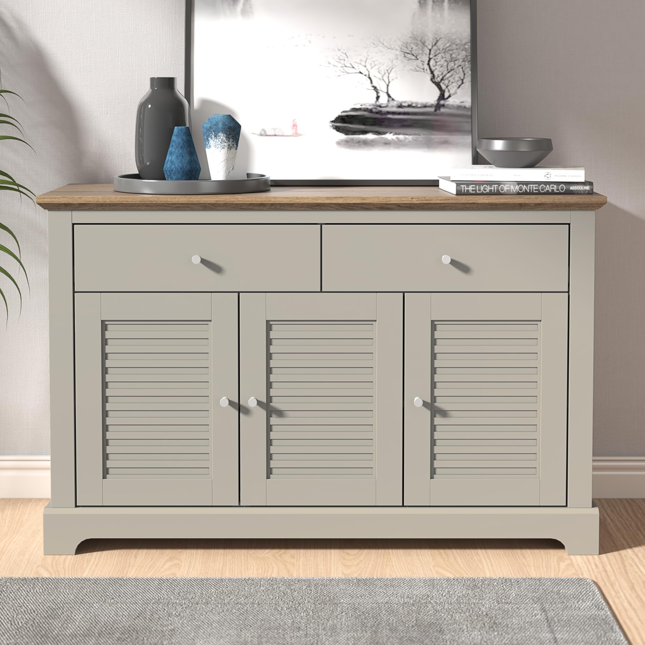 Gfw Salcombe Large Sideboard Light Grey