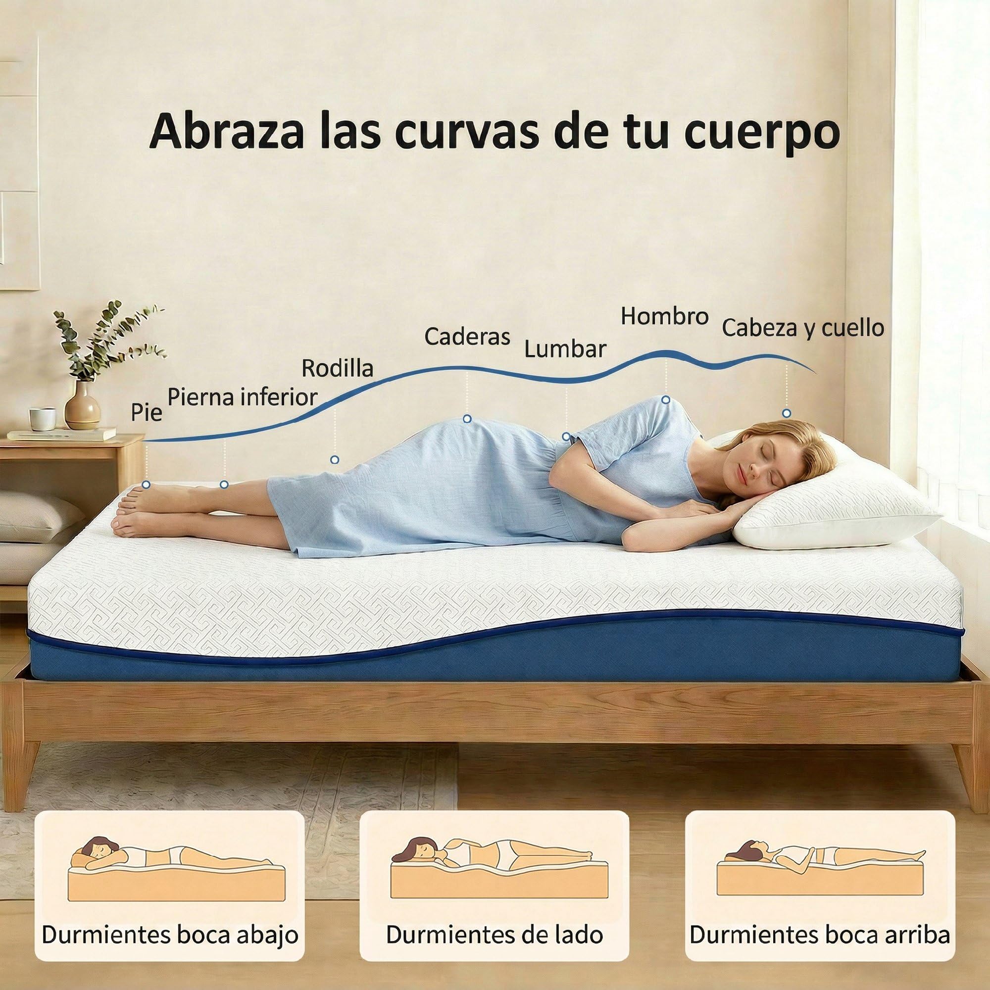 HOMCOM Colchón 190x135 cm, Grosor 20 cm, Viscoelástico, Firmeza Media | Té Verde, Cama Refrescante, Espuma de Gel, Funda Lavable, Certificado Oeko-Tex, Enrollable en Caja