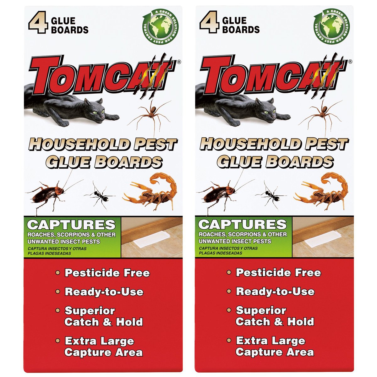 TomcatHousehold Pest Glue Boards (Roaches, Insects, Scorpions Spiders) (8 Boards)
