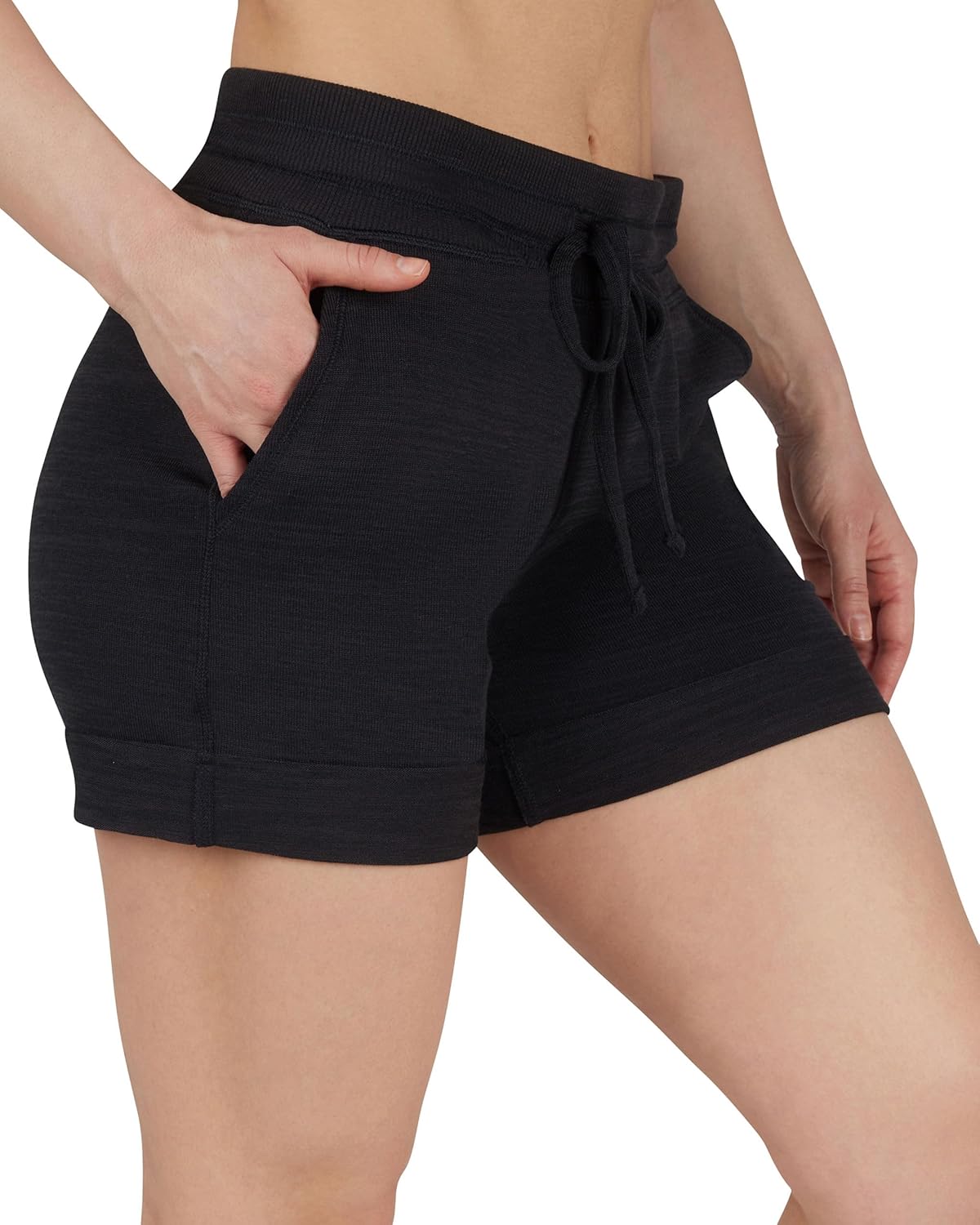 90 Degree By Reflex Womens Soft Sweat Shorts High Waisted Drawstring Lounge Shorts with Pockets