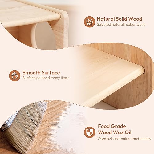 Miniatura 4 de Woodtoe Juego de mesa y silla de destete para niños, juego de mesa y silla Montessori para niños pequeños, mesa de actividades de madera maciza