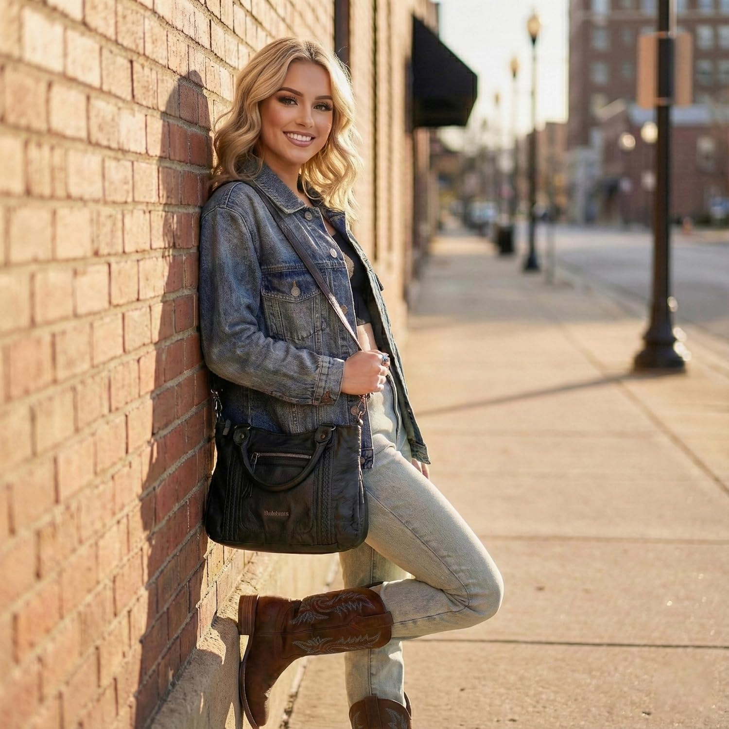 Montana West Washed Leather Hobo Bags for Women Roomy Handbags with Crossbody Strap - Image 3