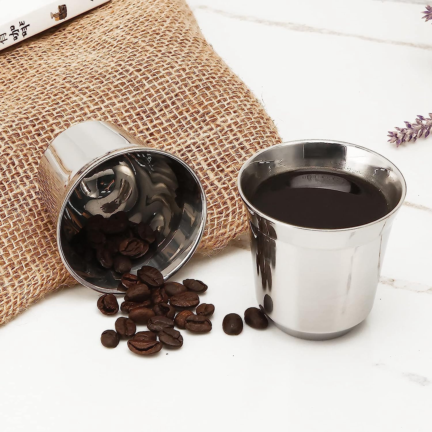 Tazza Da Caffè Espresso In Acciaio Inox 304 Doppio Strato - Mantiene