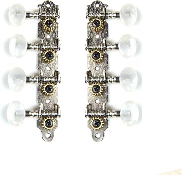 4-on-Plate Classic Style Mandolin Tuning Keys Tuners Head Pegs, Pearloid 1Lx1R
