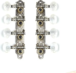 4-on-Plate Classic Style Mandolin Tuning Keys Tuners Head Pegs, Pearloid (1Lx1R)