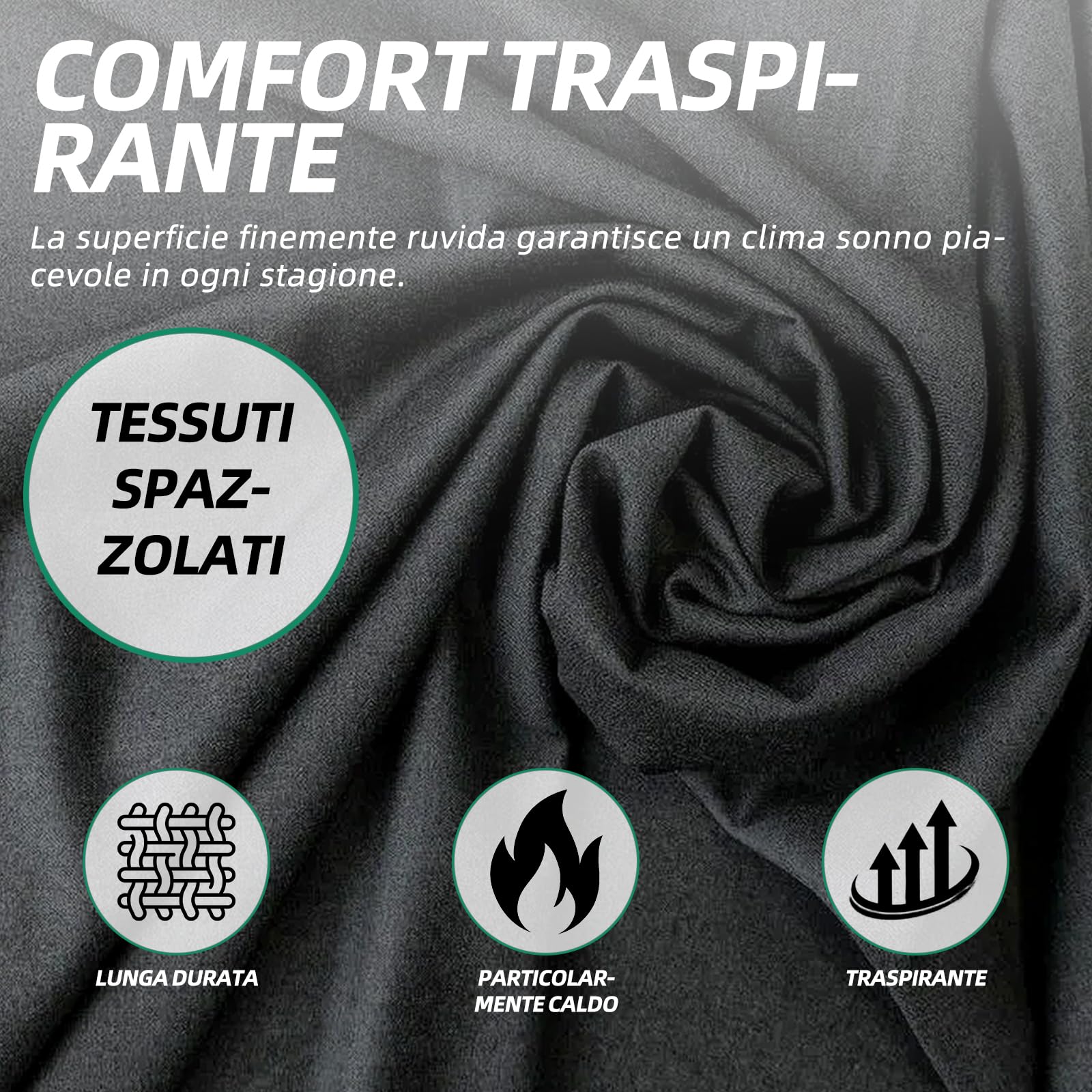 Set di 4 lenzuola con angoli per camper con materasso centrale – Set di lenzuola per camper Volkswagen California / Mercedes-Benz Marco Polo/FIAT Ducato (grigio fumo)