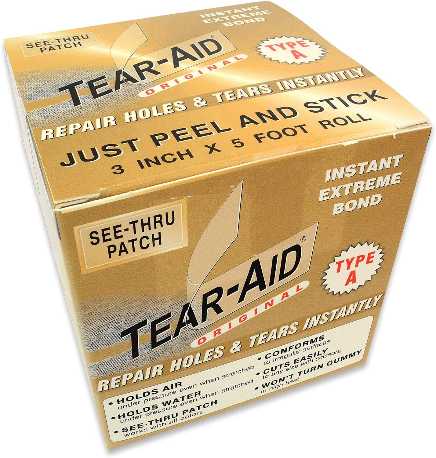Tear-Aid Fabric Repair Kit, 3 In X 5 Ft Roll, Type A, Single