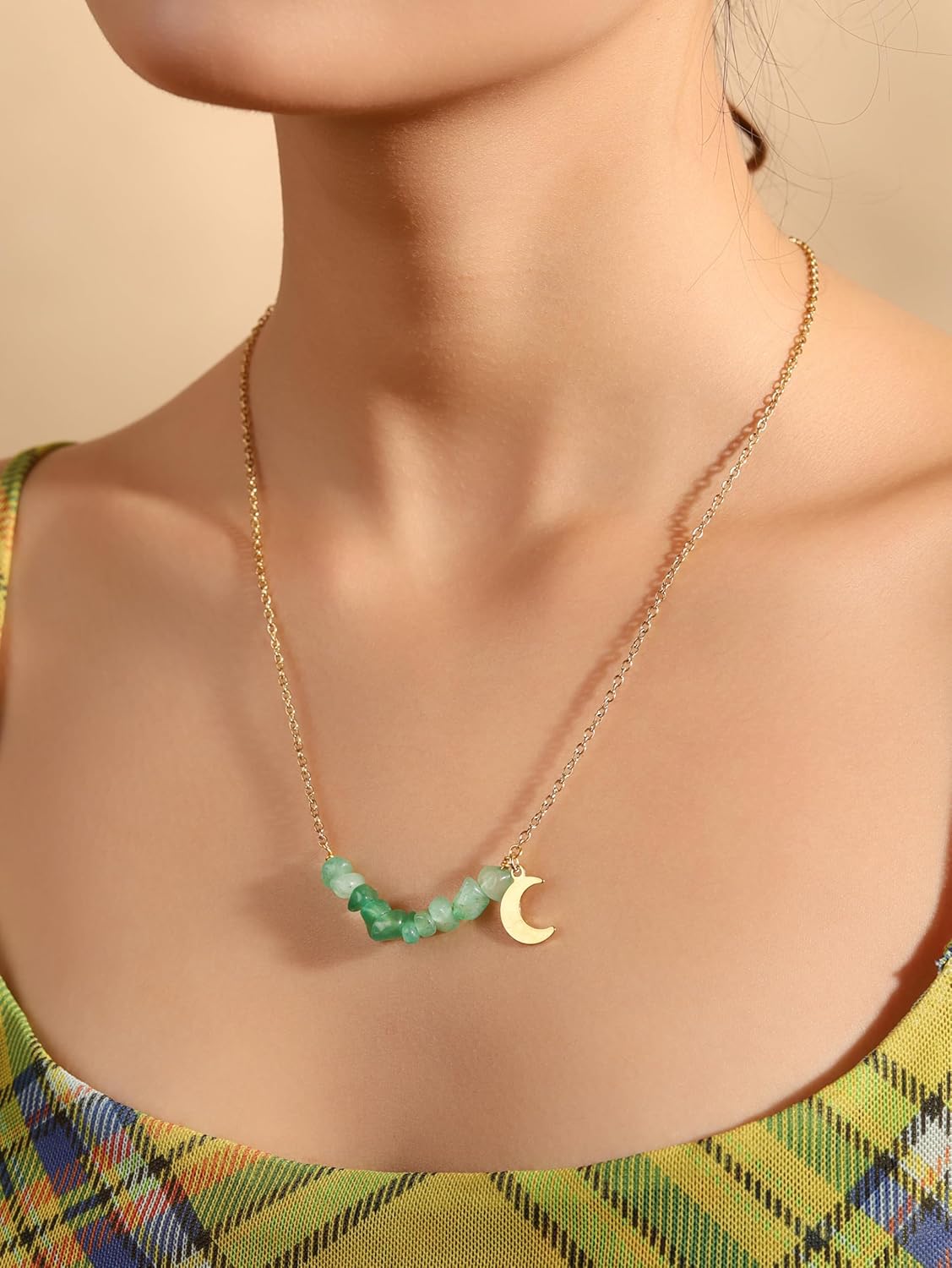 MINACHI Boho Vintage Silver-Tone Sunburst Necklace with Stone, A Summer-Inspired Statement Piece, Jewelry Gift for Women - Image 4