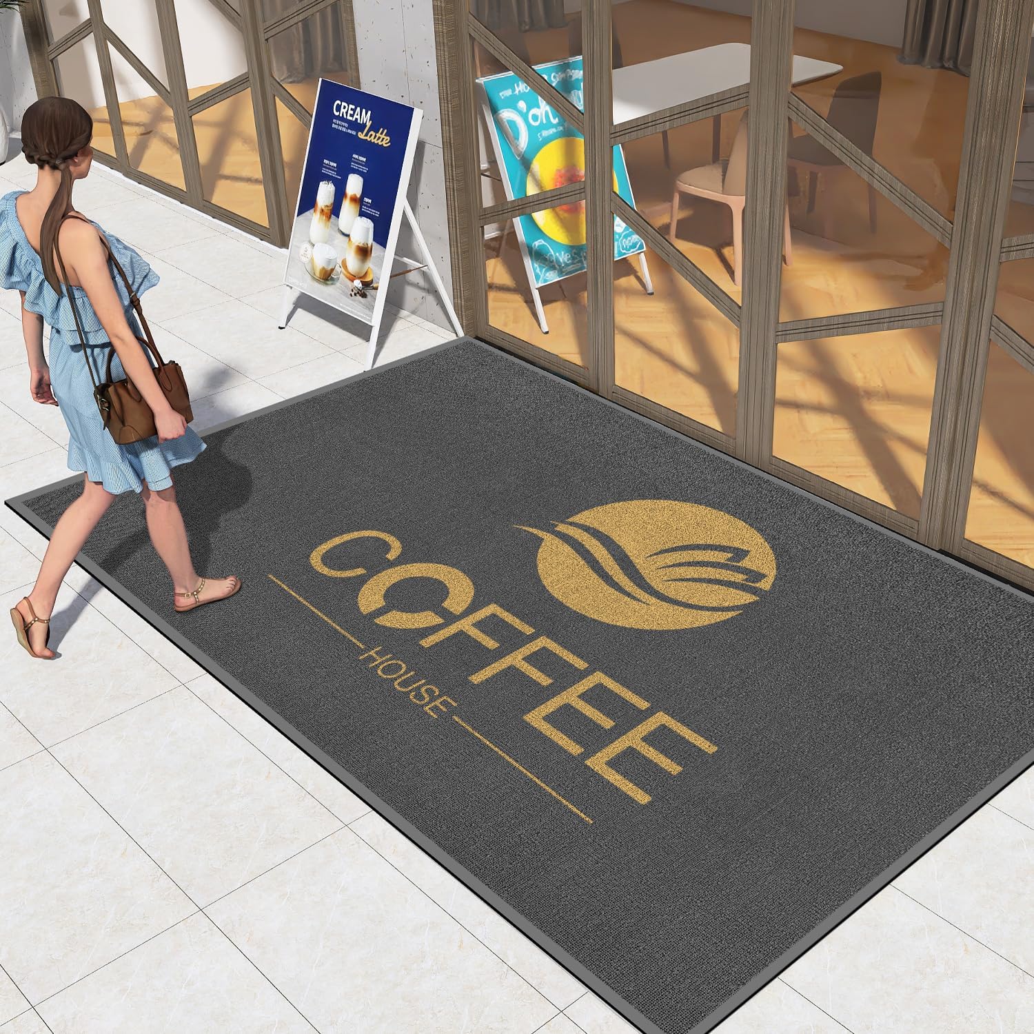 Custom Doormats for Business 5X 2ft, Personalized Logo/Text