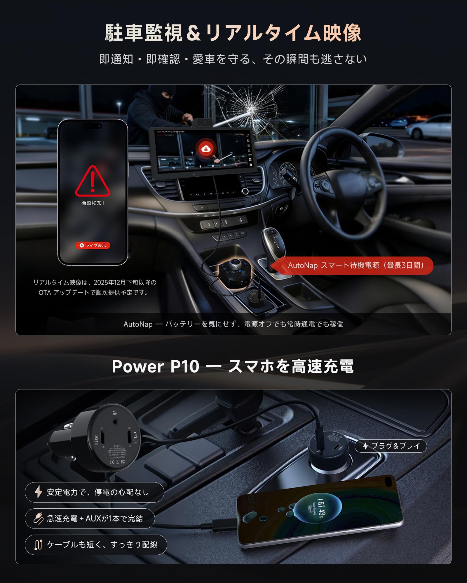 Amazon.co.jp: ATOTOOUT P10 Androidナビ【10.25インチ QLED