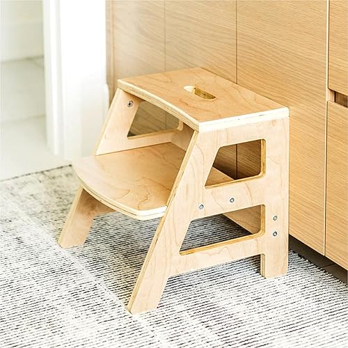 Taburete para niños pequeños, baño, cocina, orinal de madera, para niños, escalera, 2 escalones, madera natural disponible en Yaxa Venezuela