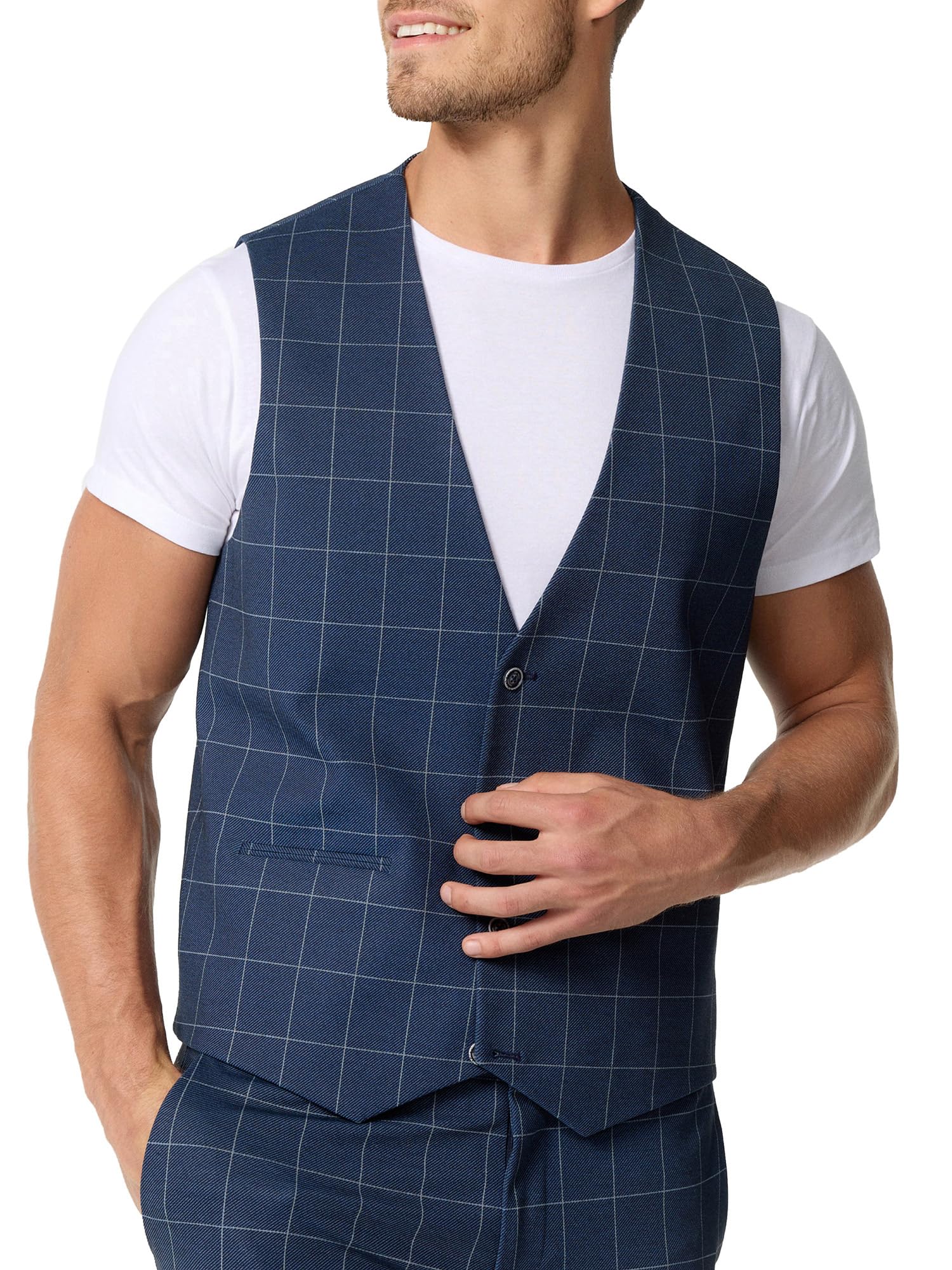 JEFF Herren JFTate Weste Anzugweste elegante Herrenweste mit Viskose-Anteil