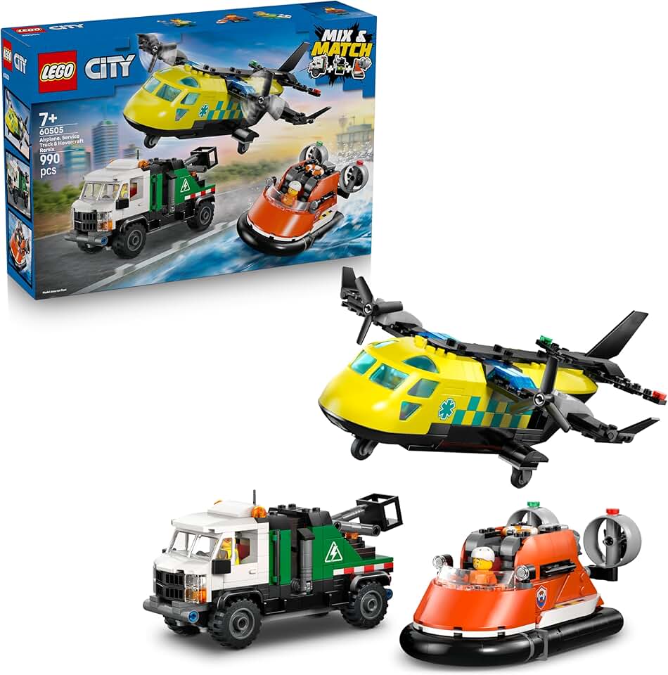 City 3in1 Airplane, Service Truck & Hovercraft Remix Toy - M