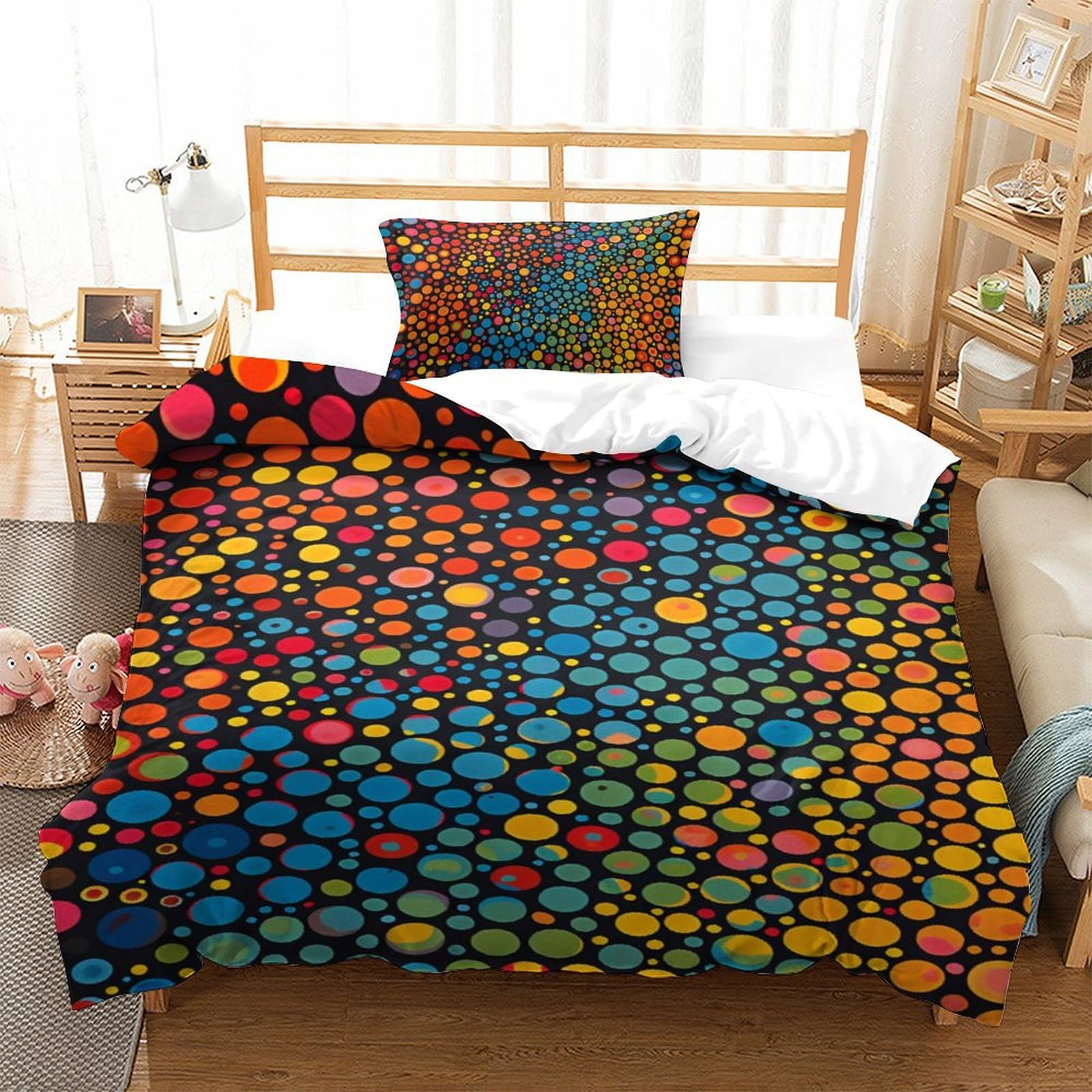 Parure de lit avec fermeture éclair housse de couette microfibre