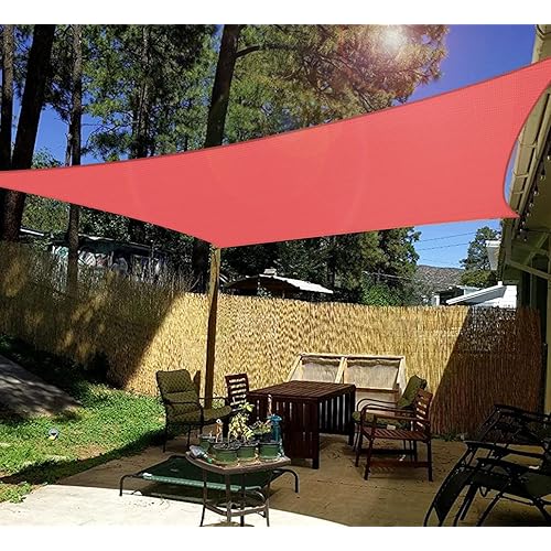 Windscreen4less 12'x16' Sun Shade Sail for Outdoor Patio Backyard UV Block Awning with Steel D-Rings Ruby Red Rectangle, Custom, 12ft x 16ft