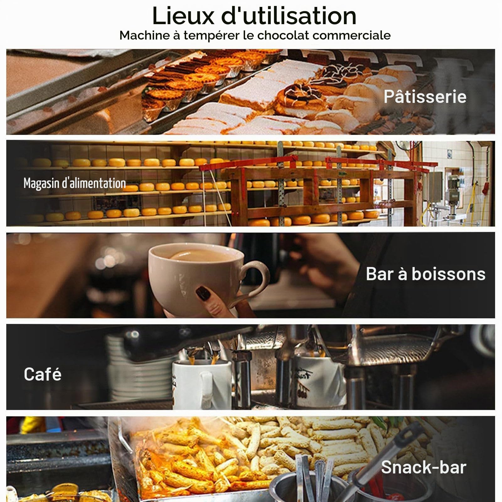Tempéreuse à Chocolat | Fondoir électrique en Acier Inoxydable | Usage Professionnel | Idéal pour Les Tablettes de Chocolat,8kg