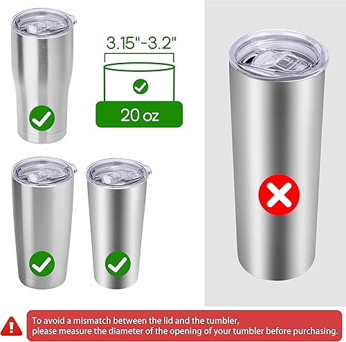 Miniatura 4 de Tapas de vaso de 20 onzas, 2 tapas de repuesto compatibles con YETI de acero inoxidable de 20 onzas, taza de café, tapas a prueba de derrames, se