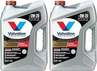 Valvoline Extended Protection High Mileage with Ultra MaxLife Technology 0W-20 Full Synthetic Motor Oil 5 QT (Pack of 2)