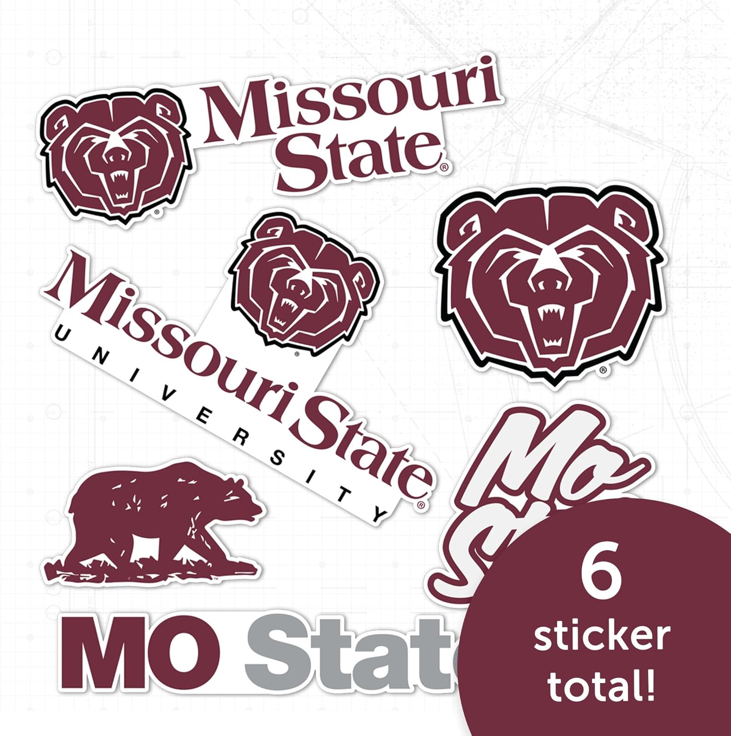 Desert Cactus Missouri State University Sticker Bears MO MSUr Vinyl Decals Laptop Water Bottle Car Scrapbook Sheet T2 (Type 2-2) - Image 4