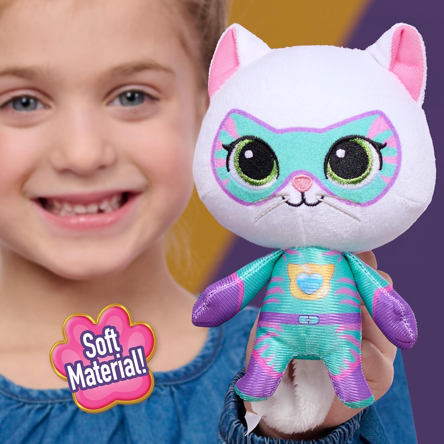 Disney Jr. SuperKitties Small 6.5-inch Plush Bitsy Stuffed Animal, Su-Purr Wild Outfit, Kitten, Toy for Fans, Girls, Kids, Ages 2 and Up by Just Play