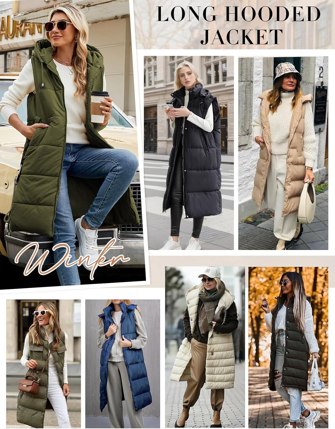 Long Womens Puffer Vest Winter Sleeveless Puffy Jacket with Hood Warm Quilted Vest 2025 - Image 6