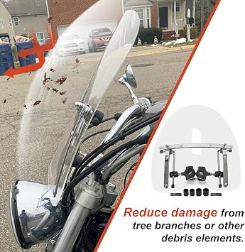 ECOTRIC 18x16 Clear Universal Windshield Compatible with Harley Davidson