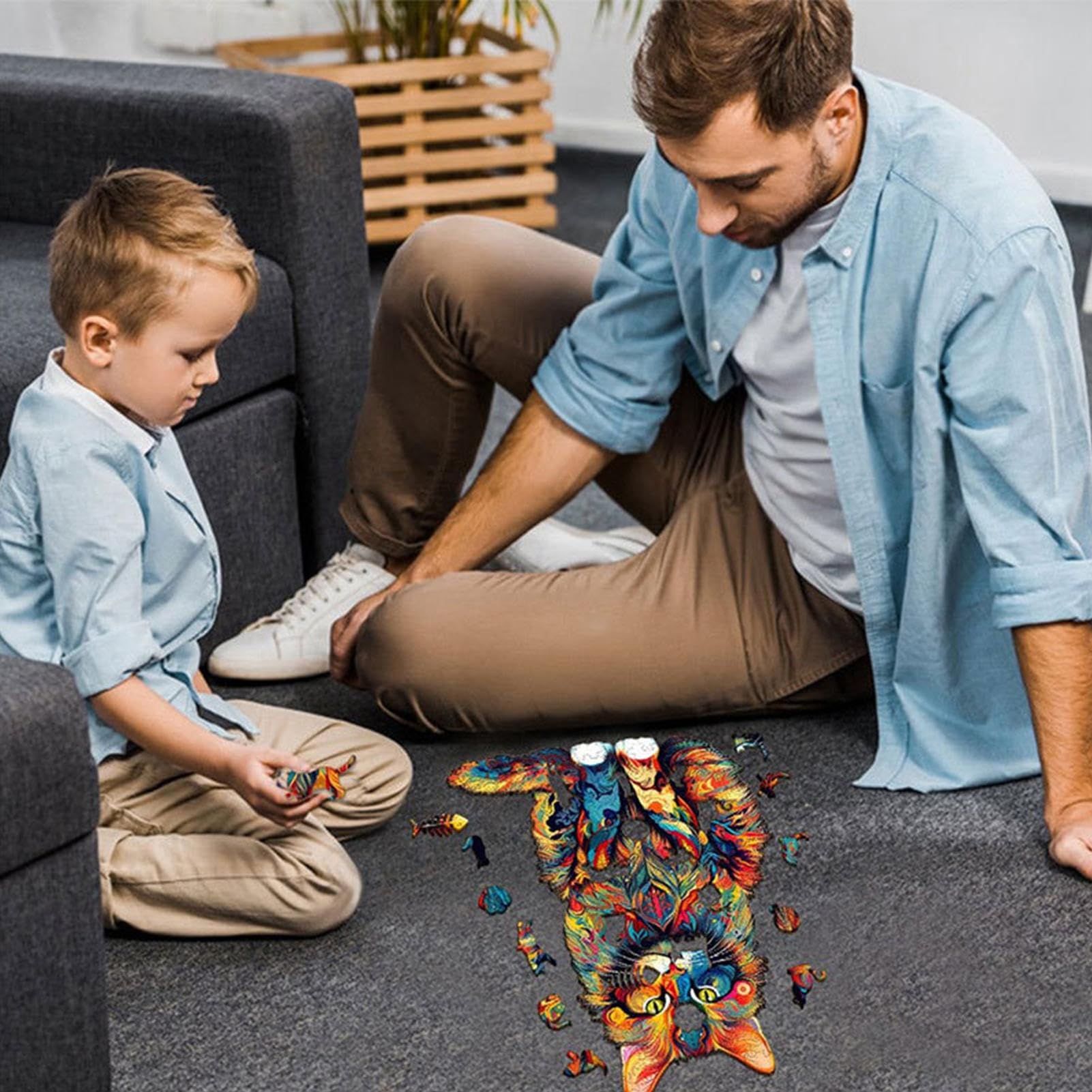 Puzzle in legno per adulti,Puzzle con gatti - in legno a forma di gatto